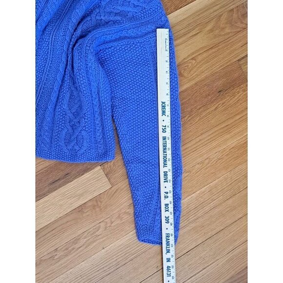 Icelandic Design Women's Medium Cable Knit Sweater Purple Silk Angora Full Zip - Picture 8 of 12